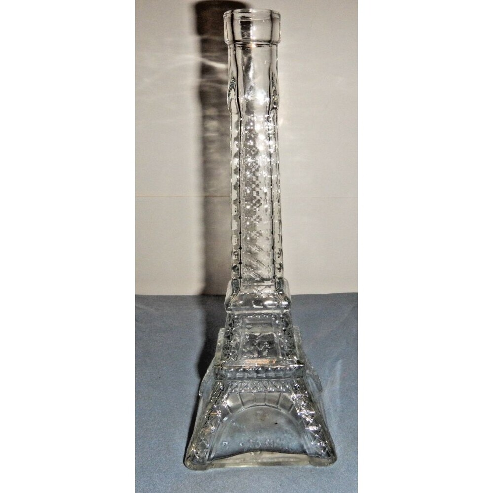 French Eiffel Tower Figural Glass Bottle 20cl Paris Empty Decanter Bud Vase